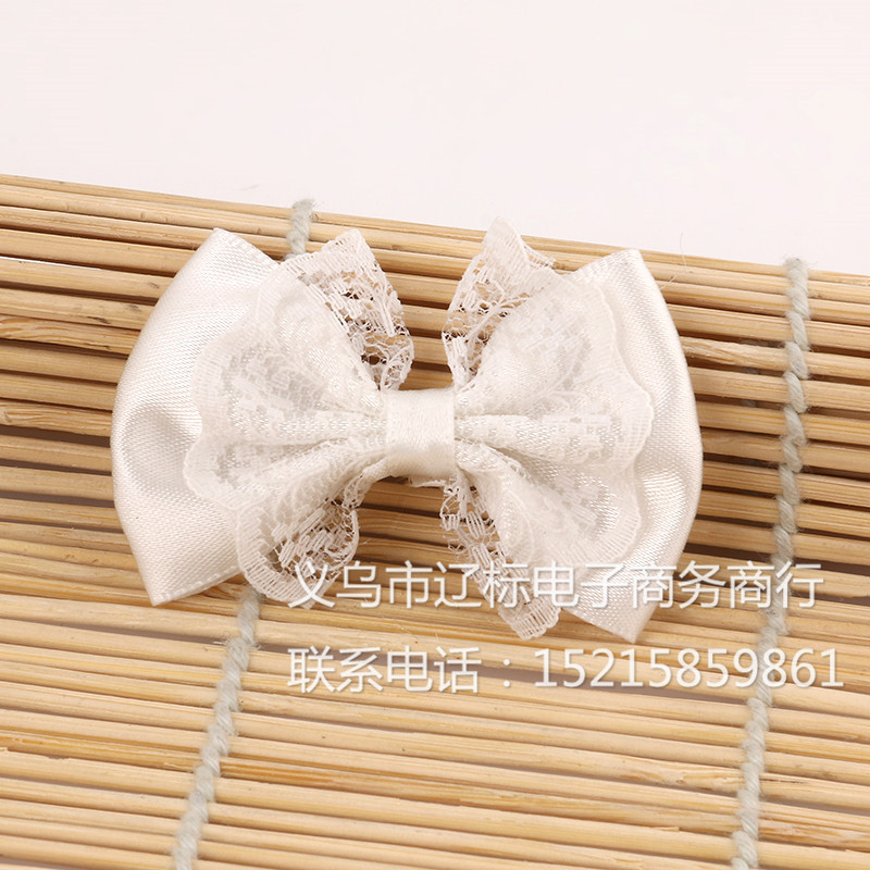 日韩新款上市五折蕾丝花边蝴蝶结 DIY简约饰品配饰配件细节图
