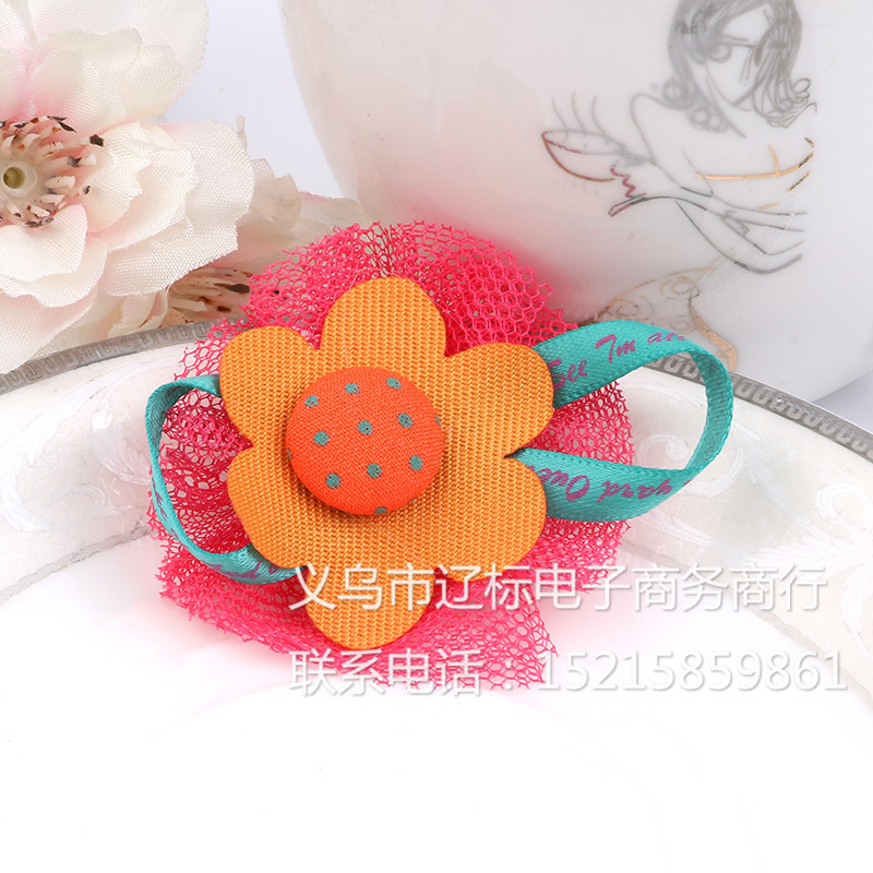 新品上新 韩版新款可爱DIY饰品配饰 网纱太阳花蝴蝶结