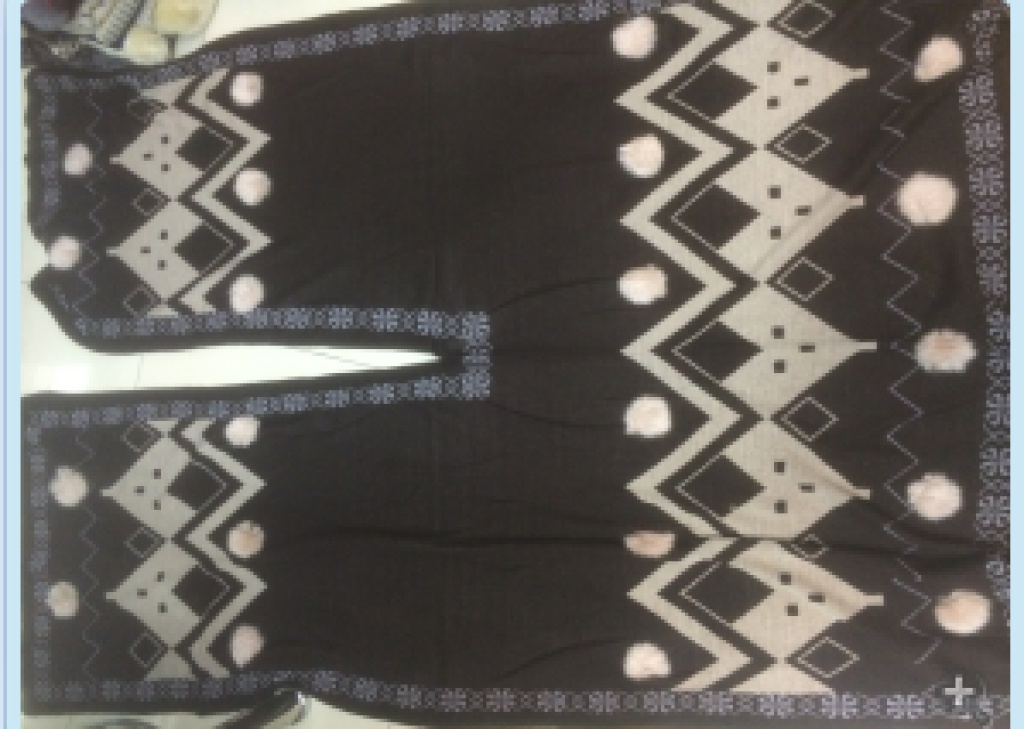 Woolly Cape Cardigan Slit With Hat Great Wall Side Jacquard details Picture