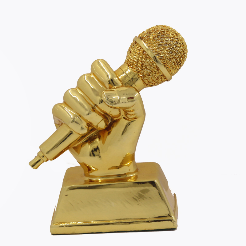 Microphone trophy, high-end trophy, singing competition trophy, music trophy Specification drawing