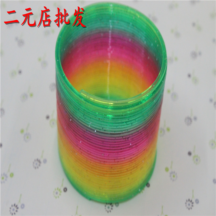 透明彩虹圈塑料弹簧圈弹力圈郭海涛2元小商品批发