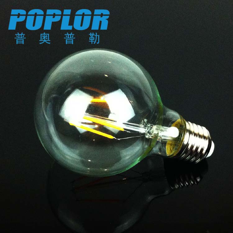 LED灯丝灯4/6/8W球泡灯G80玻璃罩仿钨丝灯泡360度发光