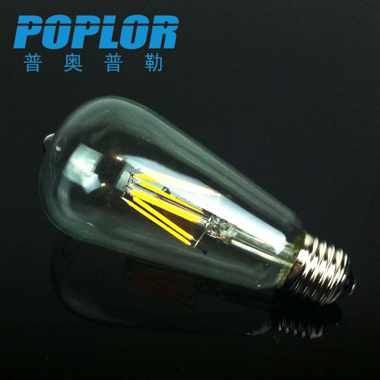 LED filament light 4/6/8W Bulb light ST64 glass cover imitation tungsten filament bulb 360 luminous ceramics