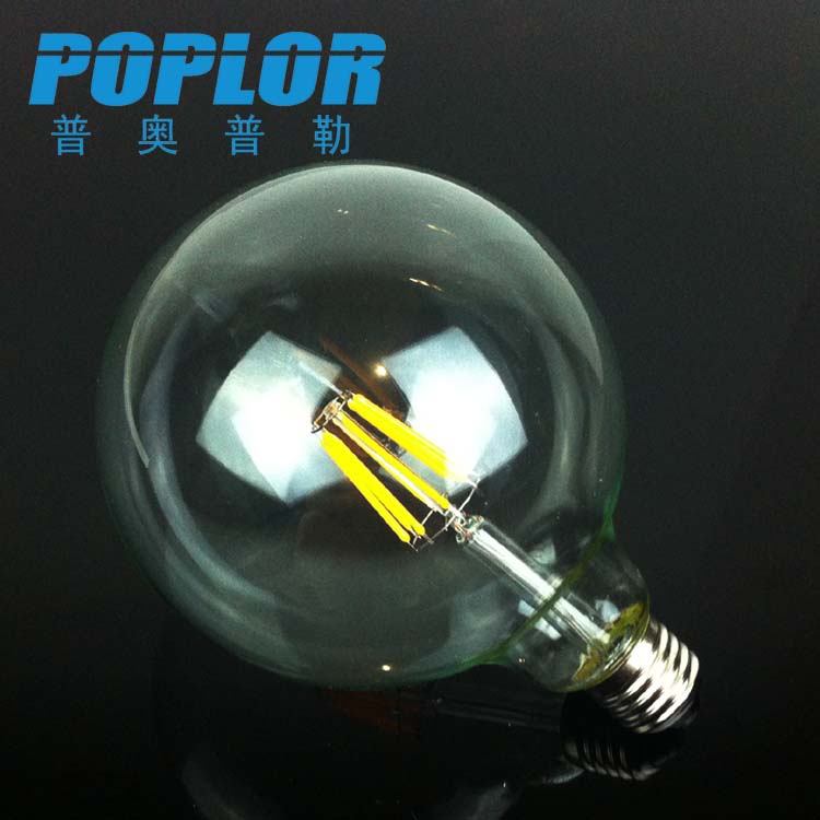 LED filament light 4/6/8W Bulb light G125 glass cover imitation tungsten filament bulb 360 luminous ceramics