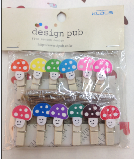 厂家直销，木制韩版夹，卡通小木夹，木制小木夹，蘑菇造型小木夹