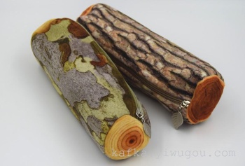The latest creative wood grain pen bag Tree pen bag storage bag pencil case