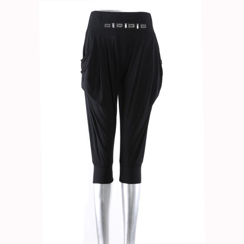 Black waist drill Modell Haron cropped trousers 701# thumbnail