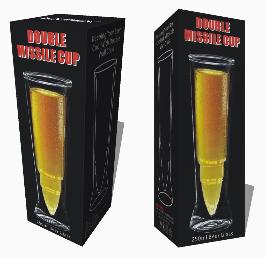 2pc Bullet Cup Missile Beer cup Double glass water cup