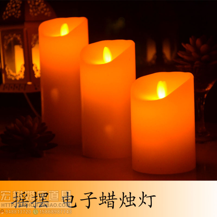 宏树婚庆摇摆电子蜡烛灯闪动跳动火苗晃动LED电子蜡烛灯实蜡