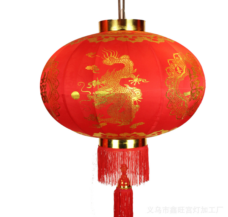 Wedding and celebration items: big red lanterns with gilded dragon and phoenix characters, New Year lanterns, wedding and celebration lanterns details Picture