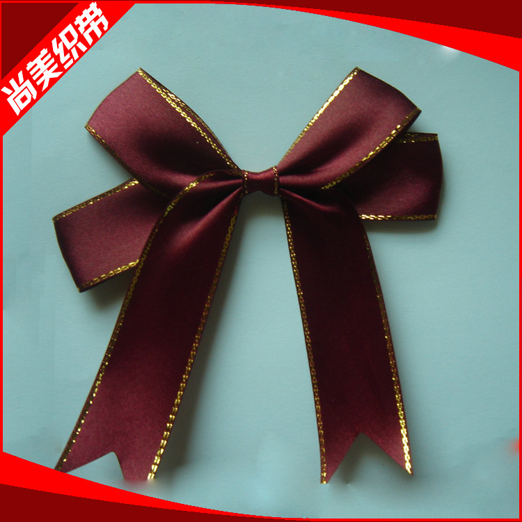蝴蝶结 手工花仔缎带花 礼品包装带 热转印罗纹带头花