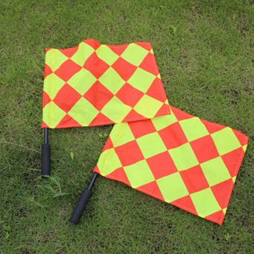 加工小方格巡边旗 边裁旗 足球裁判旗 信号旗 手旗 裁判专用产品图