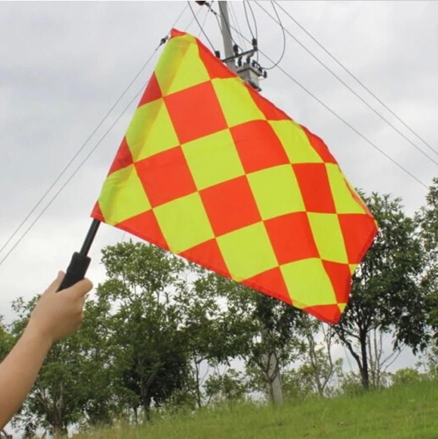 加工小方格巡边旗 边裁旗 足球裁判旗 信号旗 手旗 裁判专用