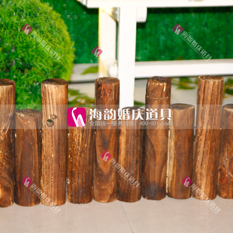 Realistic wooden ornaments, decorative arrangement props, forest series wooden pile fences Specification image