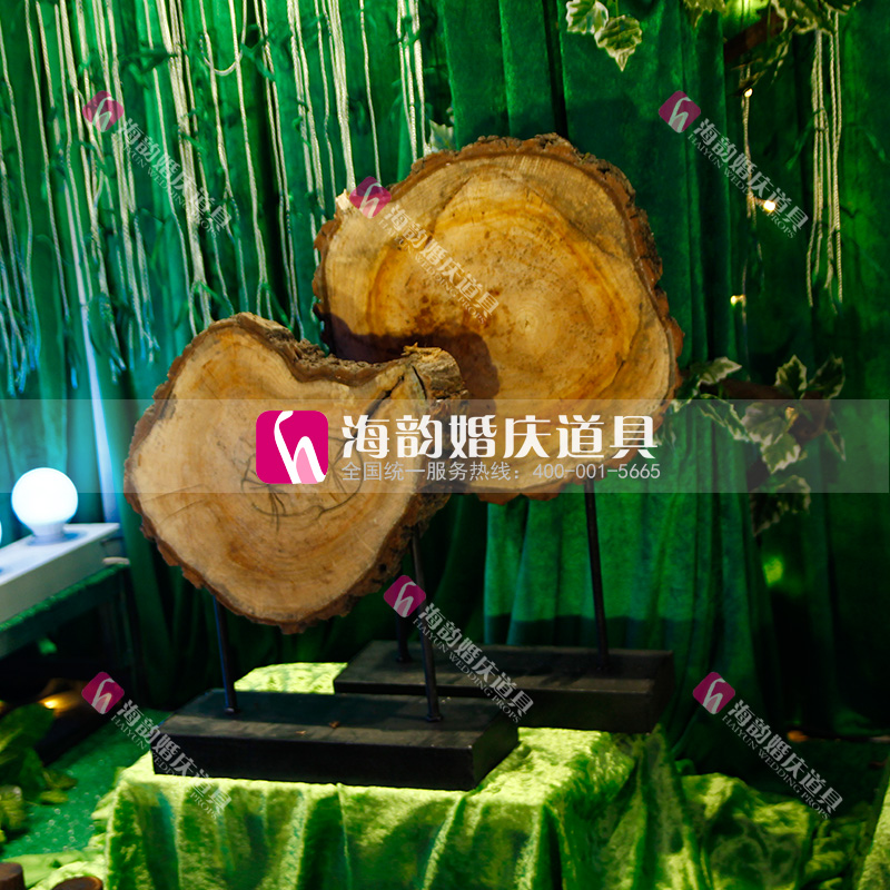 婚礼用品 摆件装饰森林系列 木片挂件 铁架木片摆件