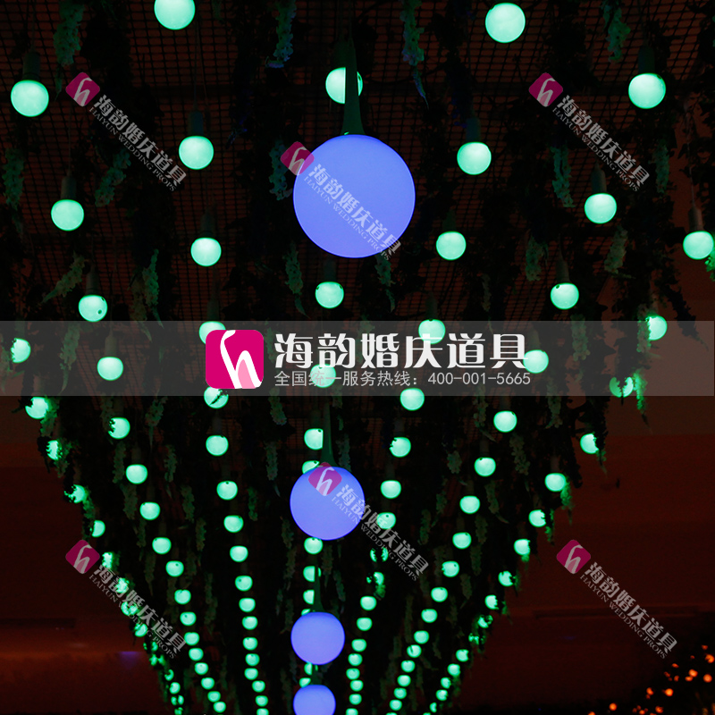 New creative LED bulb and seven-color running horse dragon pearl pendant lamp for wedding supplies Specification image