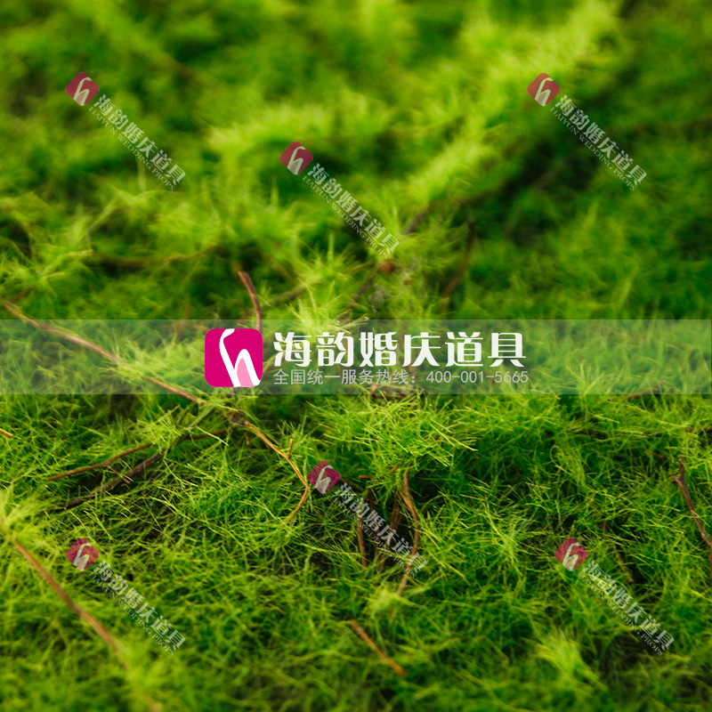 婚礼草皮地毯 结婚舞台装饰用品 围栏护栏 枯枝草皮细节图