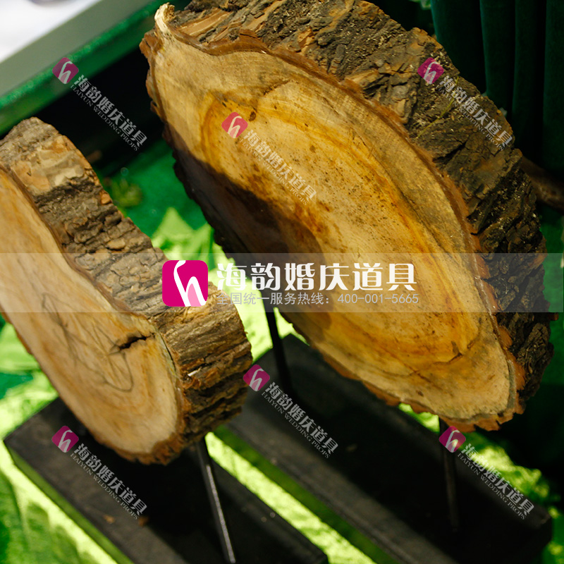 婚礼用品 摆件装饰森林系列 木片挂件 铁架木片摆件细节图