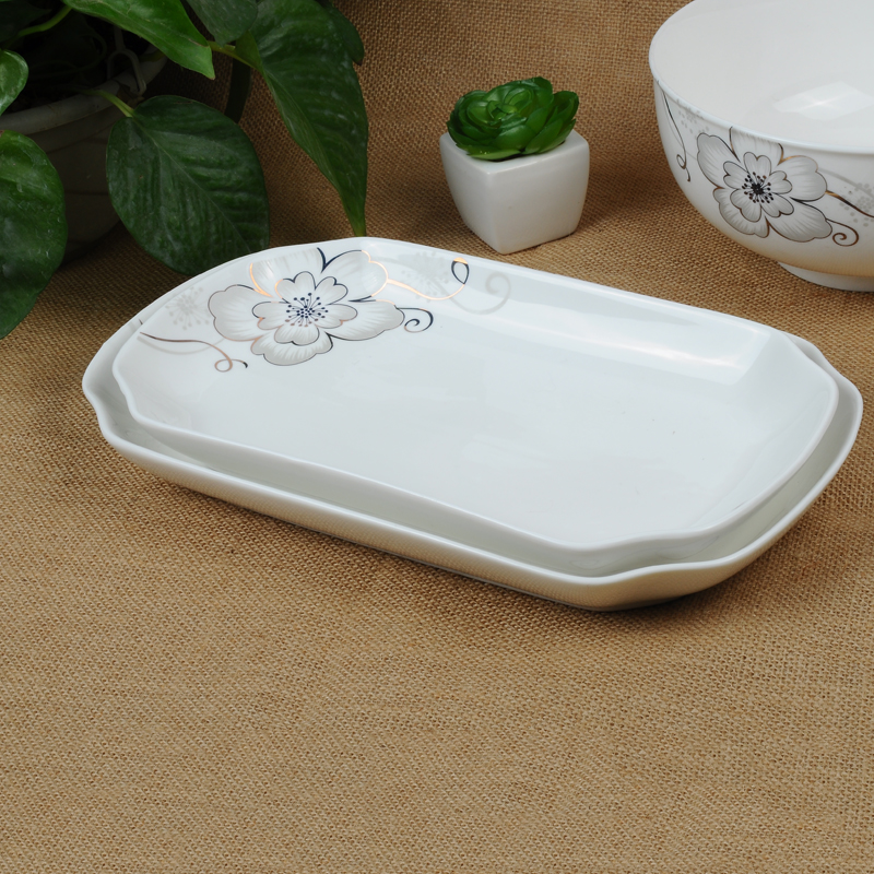 Large 12-Inch Fillet Plate Grill Plate Premium Bone China Glazed Glazed Ceramic Tableware Specification drawing