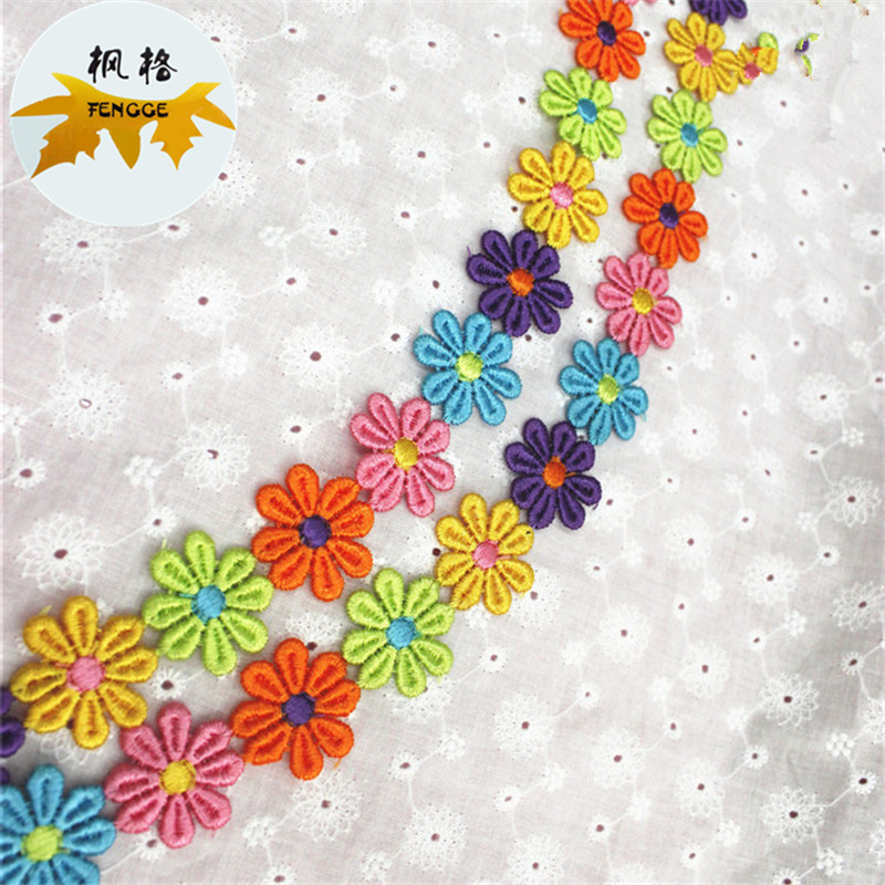 The six-color flower lace can be cut open and used alone for DIY hair accessories, wedding decorations, etc details Picture