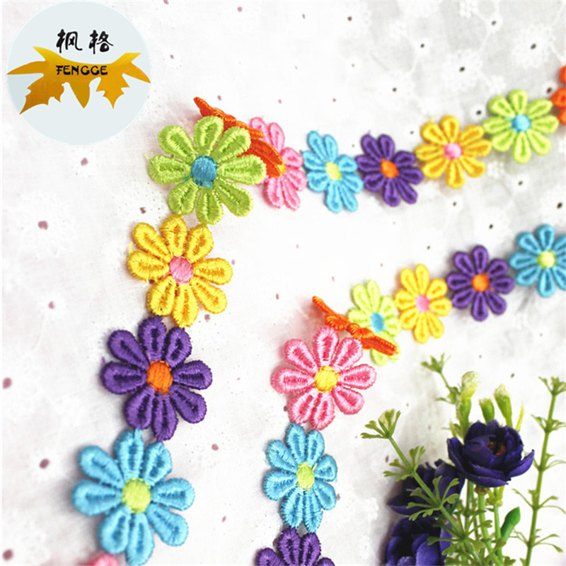 The six-color flower lace can be cut open and used alone for DIY hair accessories, wedding decorations, etc Application Scenario
