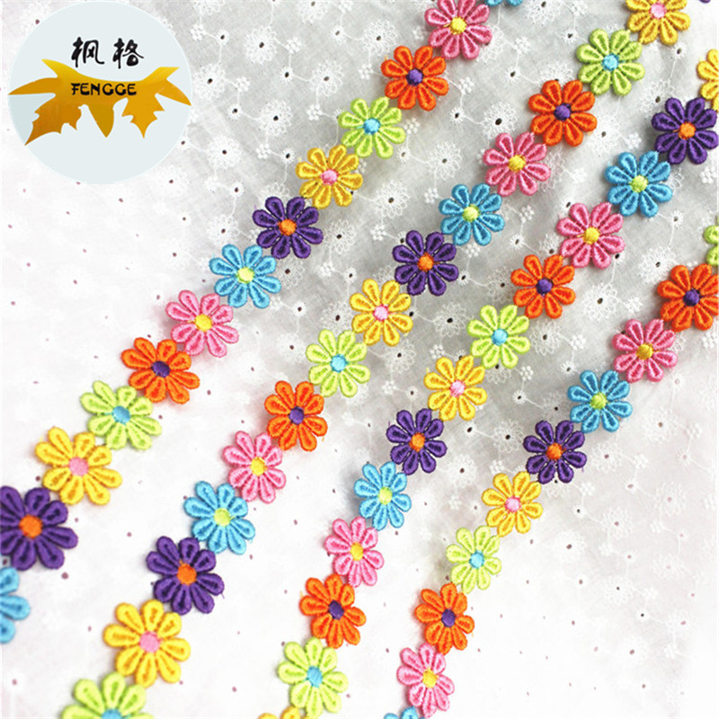 The six-color flower lace can be cut open and used alone for DIY hair accessories, wedding decorations, etc