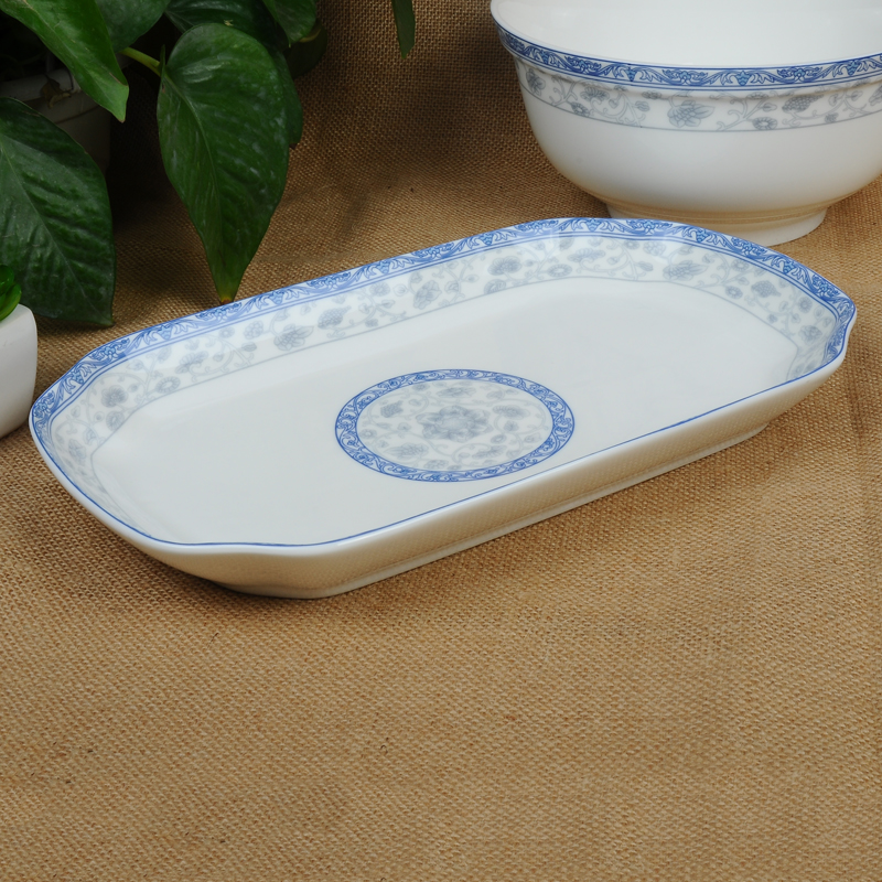 12-inch fish plate enamel ceramic plate abalone plate bone porcelain tableware