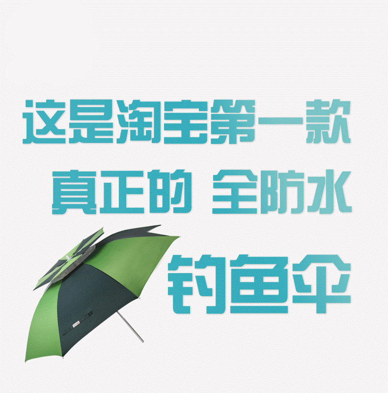 2.2米双顶钓鱼伞铝合金万向双层钓鱼雨伞产品图