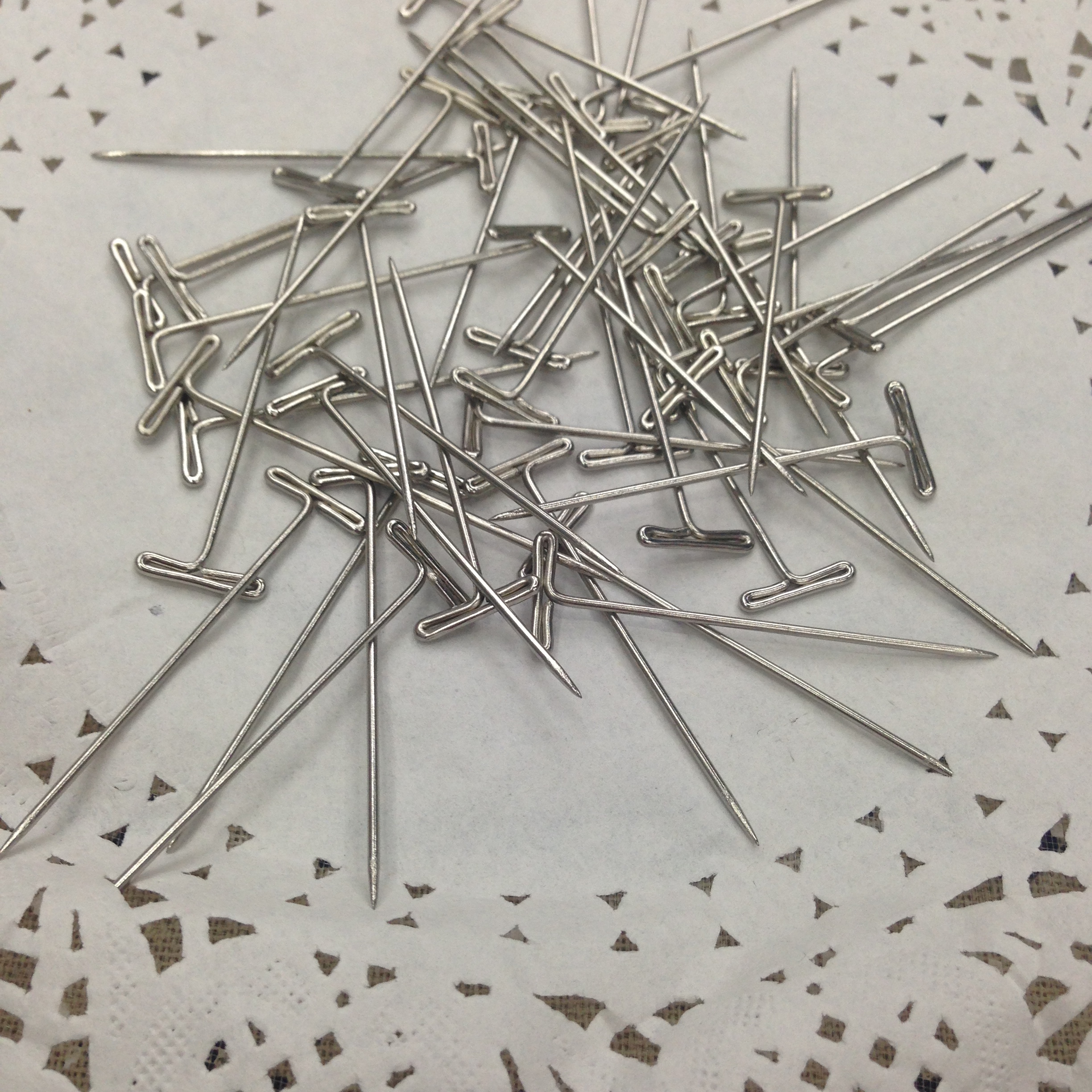 镀镍T字针 9字针 钢针T型针 串材料DIY发饰