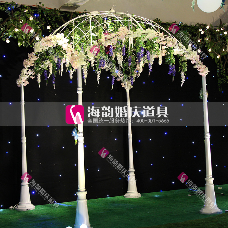 海韵婚庆道具 创意结婚装饰 公主亭 圆亭 亭子 铁艺宫亭细节图