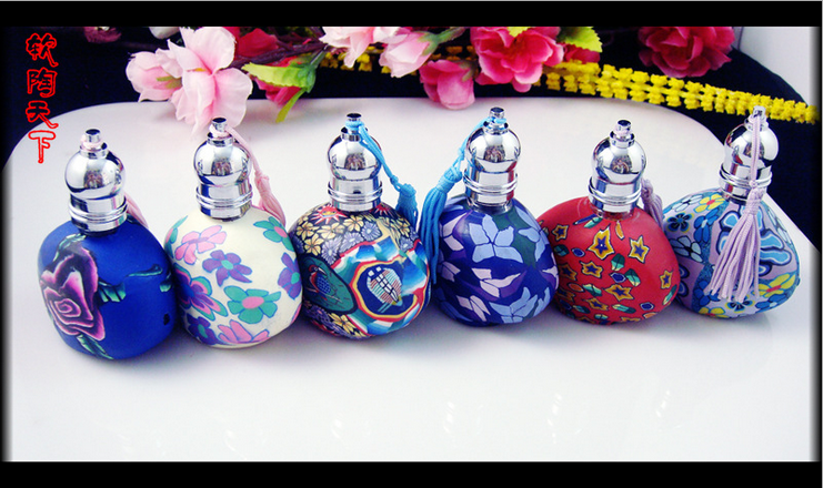 软陶瓶香薰挂件 软陶包花圆形精油瓶 大量供应 价格优惠产品图
