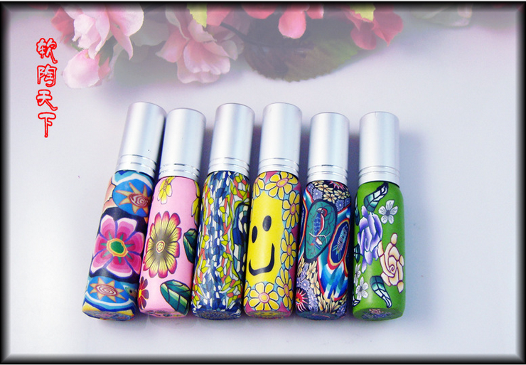 软陶包花长款香薰挂件 精油瓶小喷壶 低价批发 物美价廉产品图