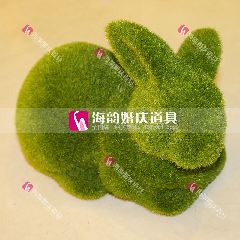 海韵婚庆道具 森林系兔子 仿真动物路引 草兔细节图