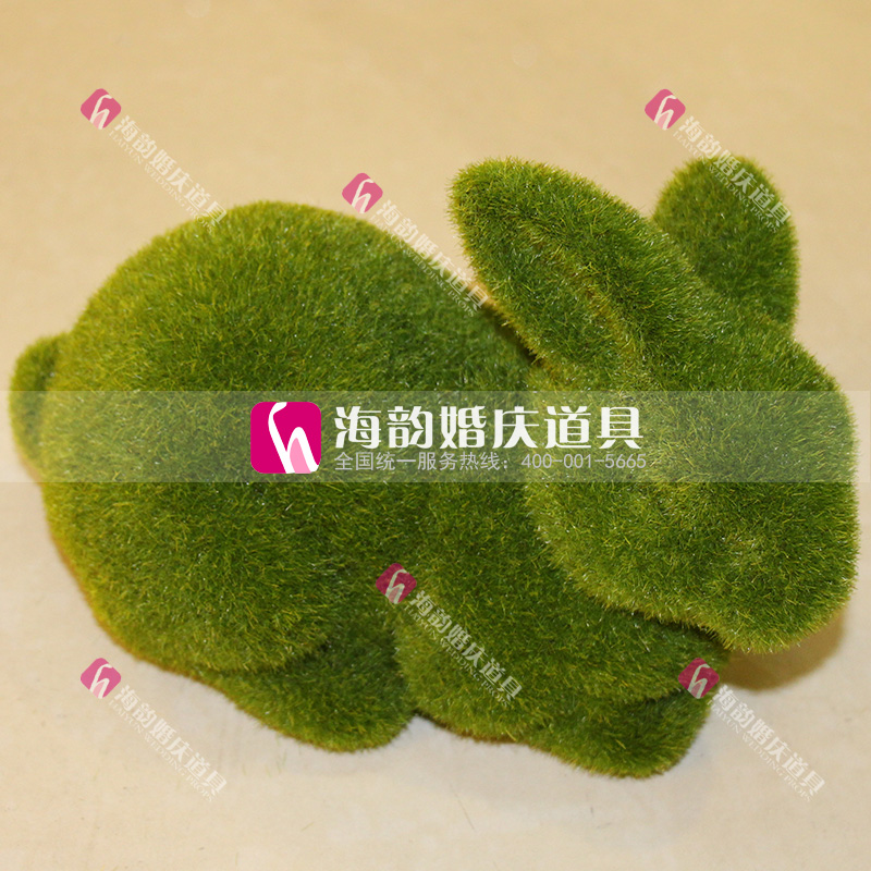 海韵婚庆道具 森林系兔子 仿真动物路引 草兔产品图