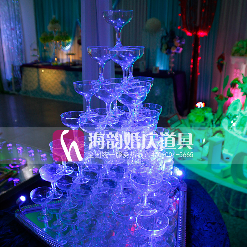 Haiyun wedding props, wedding supplies, decorative items, 7-story champagne tower Specification image