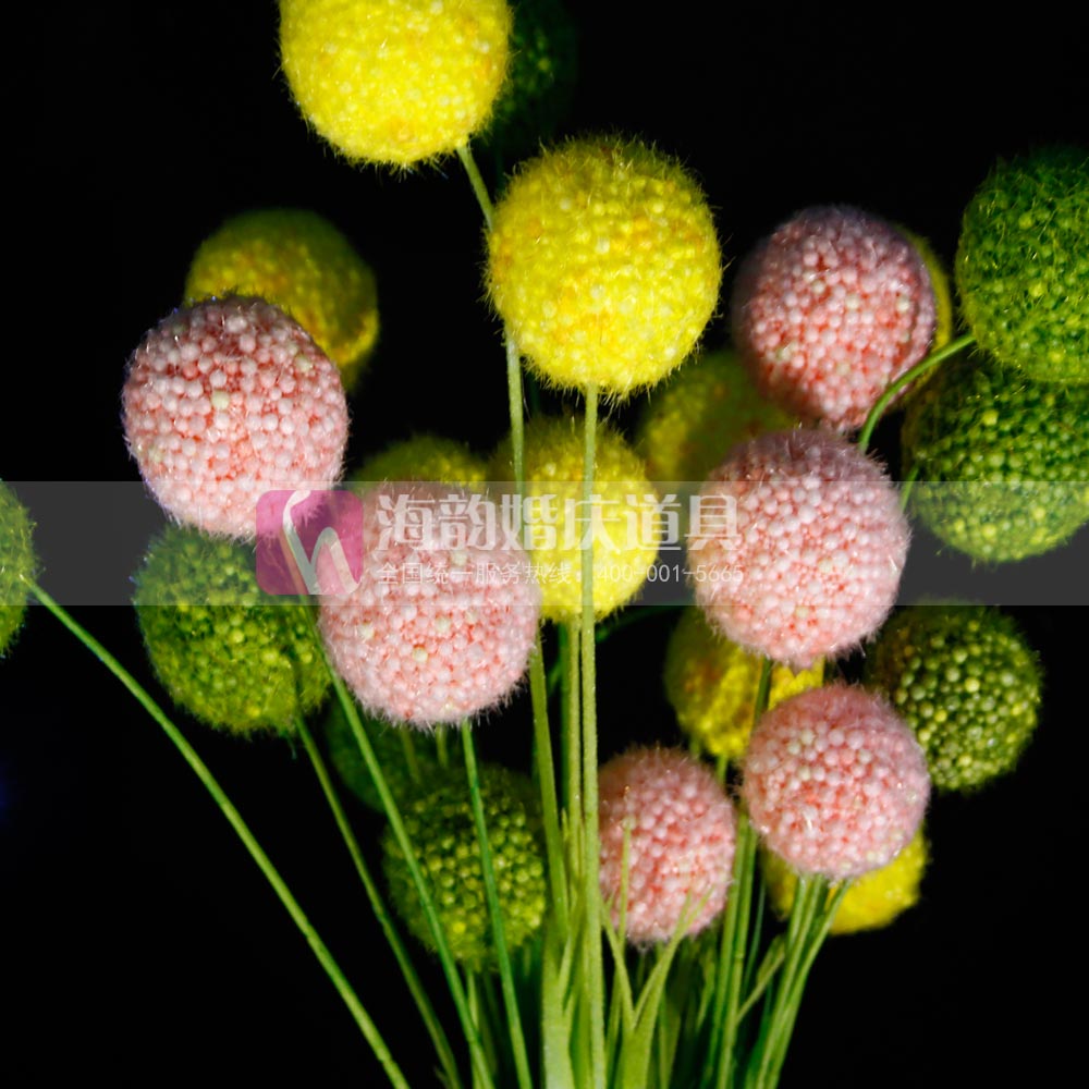 Haiyun wedding props, wedding supplies, wedding floral materials, artificial flowers, three-pronged dandelion, and fluffy ball flowers