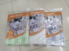 Pure and fresh polyester large checked embossed tablecloth thumbnail