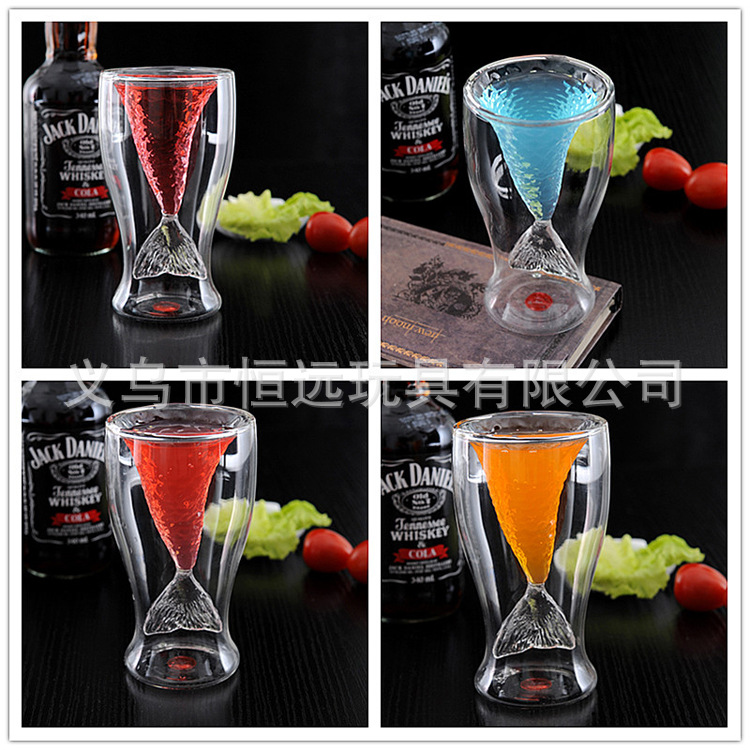 Personality Mermaid Wine glass Double glass wine glass beauty wine glass