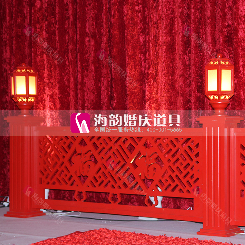Wedding supplies, wedding stage decorations, umbrellas, Chinese-style guardrails and fences, Chinese-style road guides Application Scenario