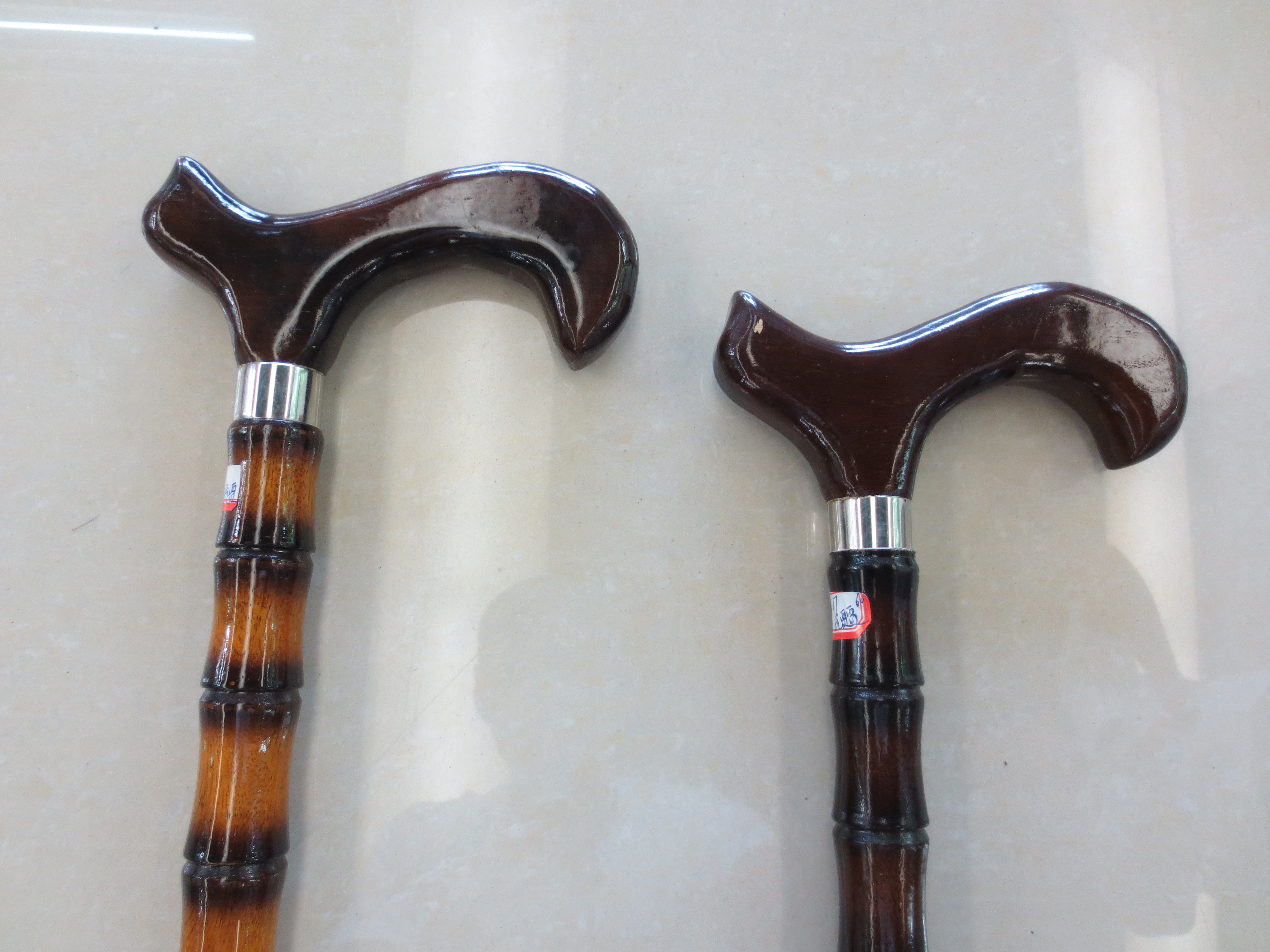 高档 竹节 双色手杖 拐杖产品图