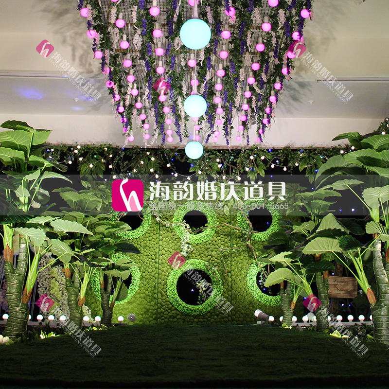 海韵婚庆道具 仿真植物路引 大号滴水观音细节图