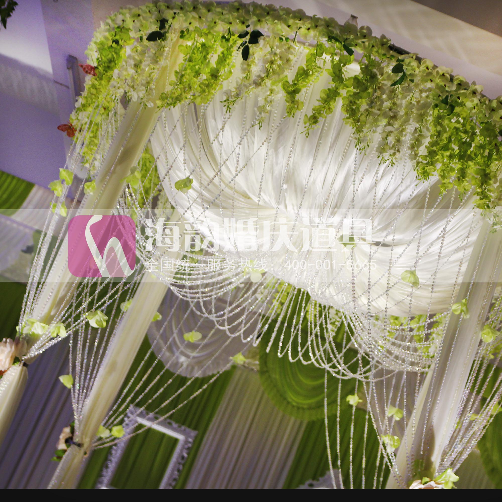 Haiyun Wedding Props Wedding Supplies Princess Pavilion Round Pavilion Pearl Curtain Round Pavilion Application Scenario