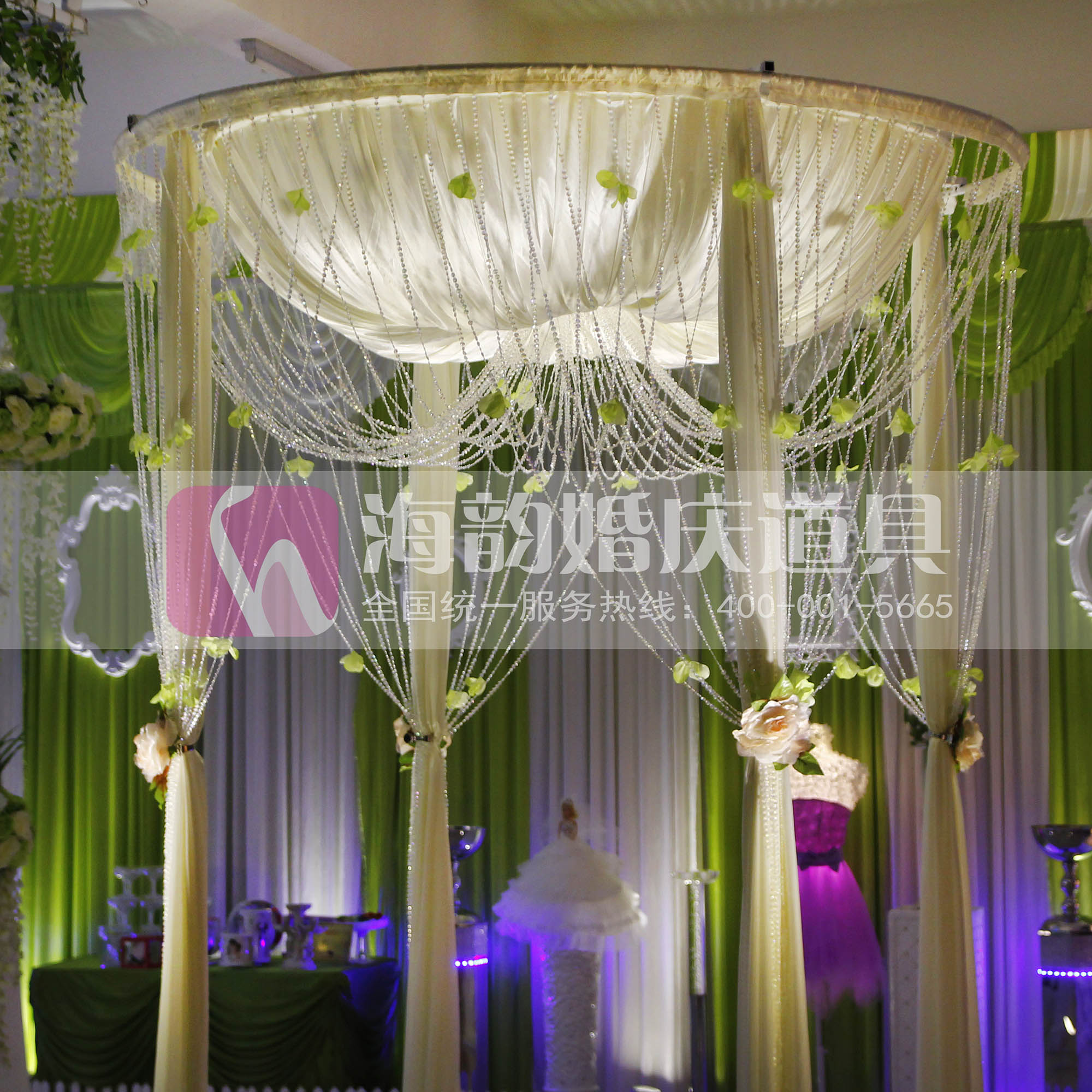 Haiyun Wedding Props Wedding Supplies Princess Pavilion Round Pavilion Pearl Curtain Round Pavilion details Picture