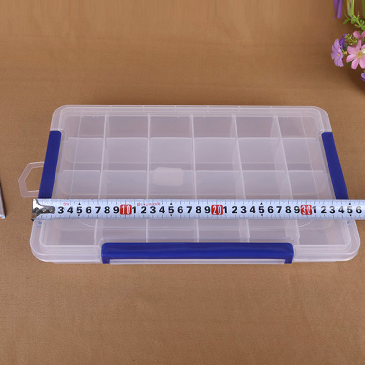 Large-sized 3-button 24-compartment detachable plastic box with lid, storage box, tool box, customizable logo manufacturer Specification image