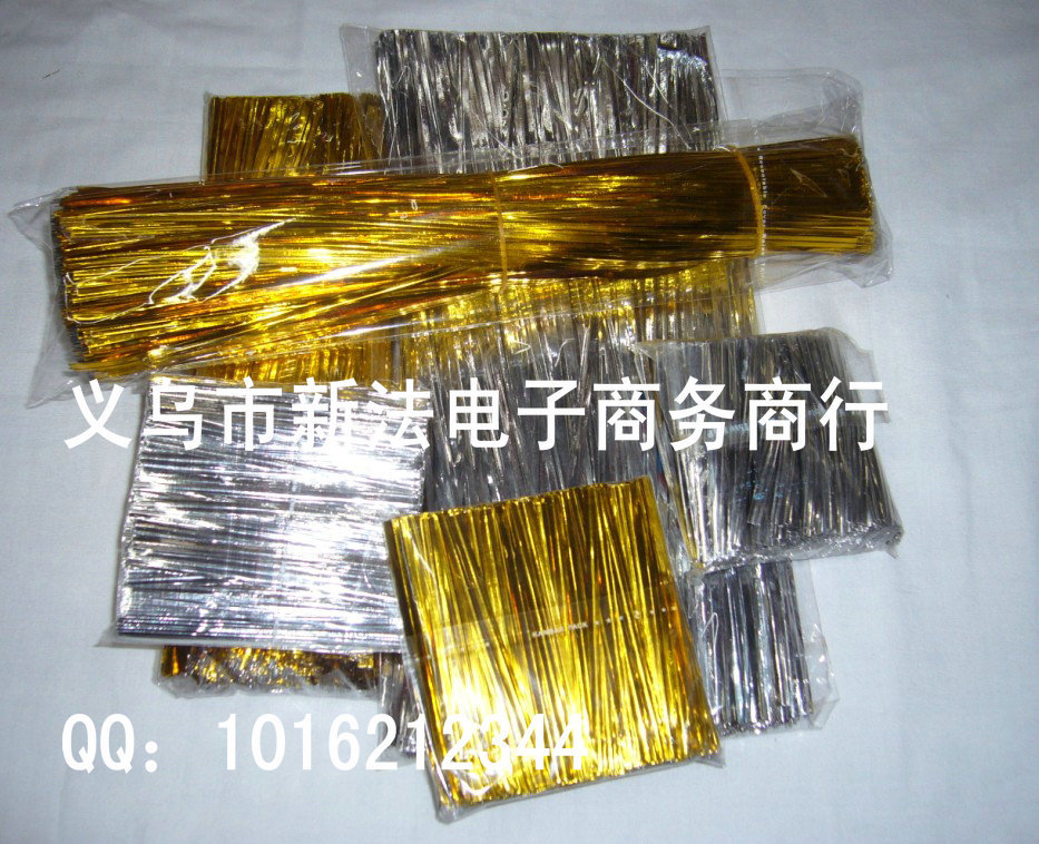 10cm gold and silver wire binding, iron wire binding, binding strip, food, bread, candy wrapping, 6-20cm details Picture