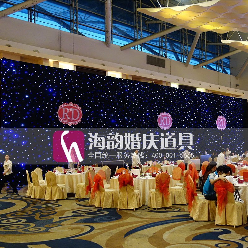Special offer on wholesale promotion of LED stage curtains for Haiyun wedding props from the manufacturer. Starry sky curtains Specification image