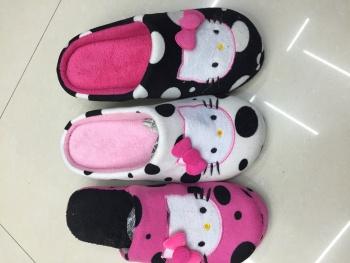 Korean version indoor floor mop embroidered cat women's home slippers