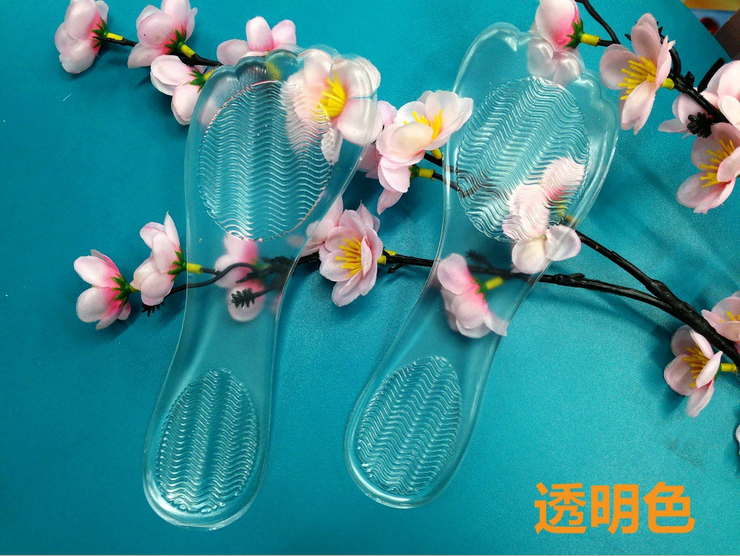 Leopard Silicone Insole Comes With Adhesive Cloths Transparent Five-Finger Seven-Point Heel 3/4 Insole Specification drawing