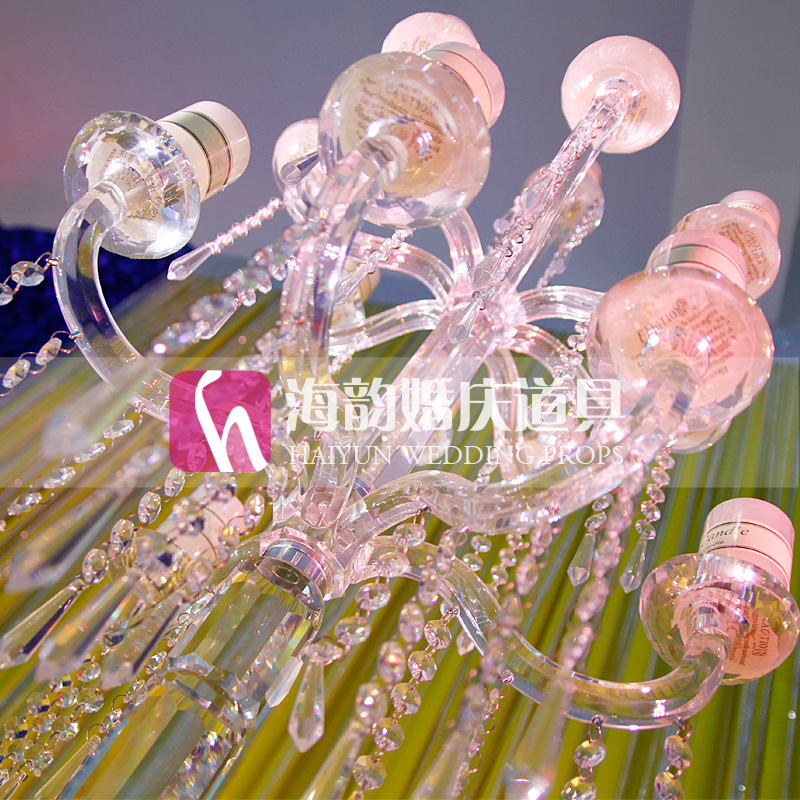 Wholesale of new wedding candlestick props, wedding decoration creative crystal candlesticks, 13-head candlesticks details Picture