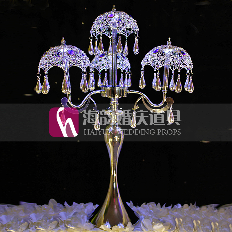 Haiyun wedding props and supplies, new decorative items, rechargeable tables, flower stands, love umbrellas, candlesticks
